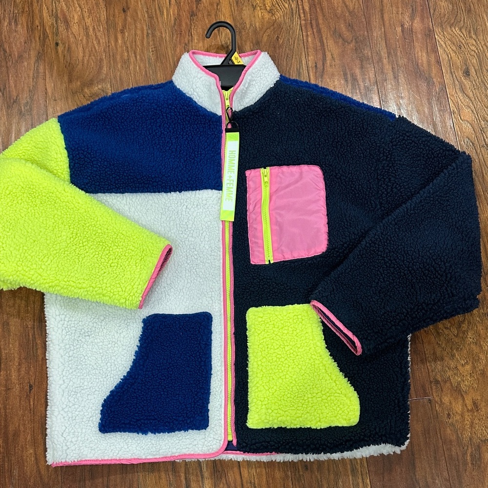 Colorful Patchwork Teddy Jacket - image 4